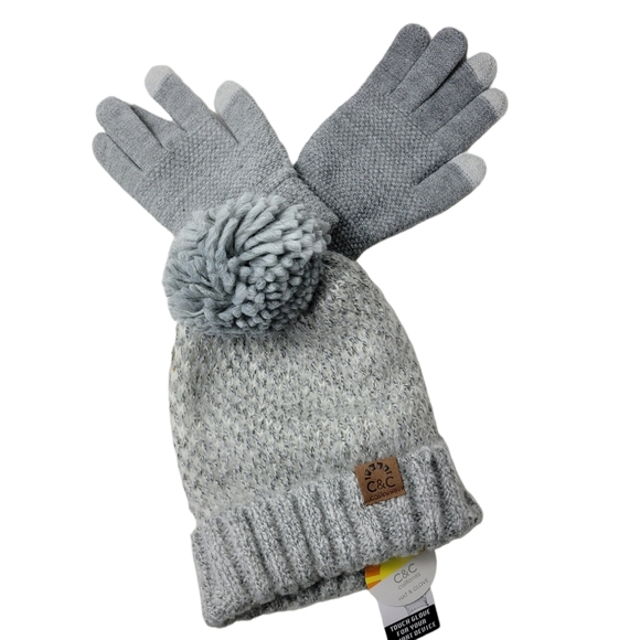 C&C California and Glove Set Gray one size - Picture 3 of 3